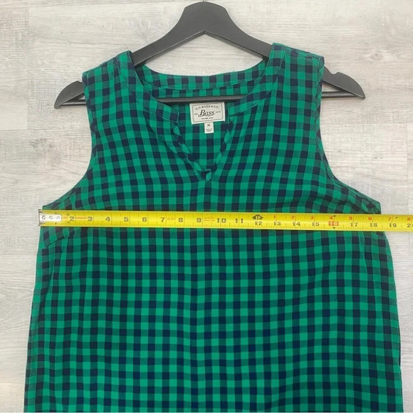 G.H. Bass & Co Women's M Plaid Summer Tank Top Green 100% Viscose - Picture 11 of 15